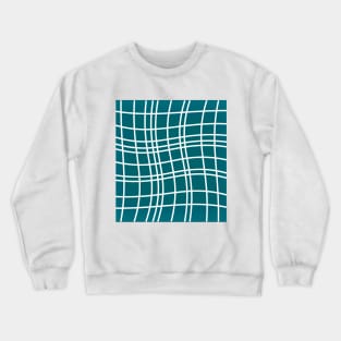 Dancing White Lines on Teal Crewneck Sweatshirt